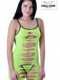 Sexy šaty s průstřihy Neon Lime - Zelená